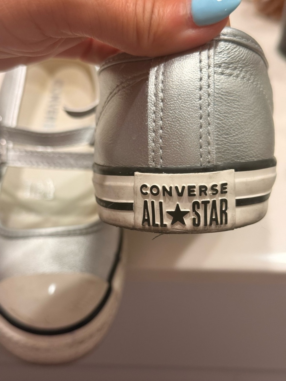 Converse ladies' Silver All Star Low-Top Mary Jane
